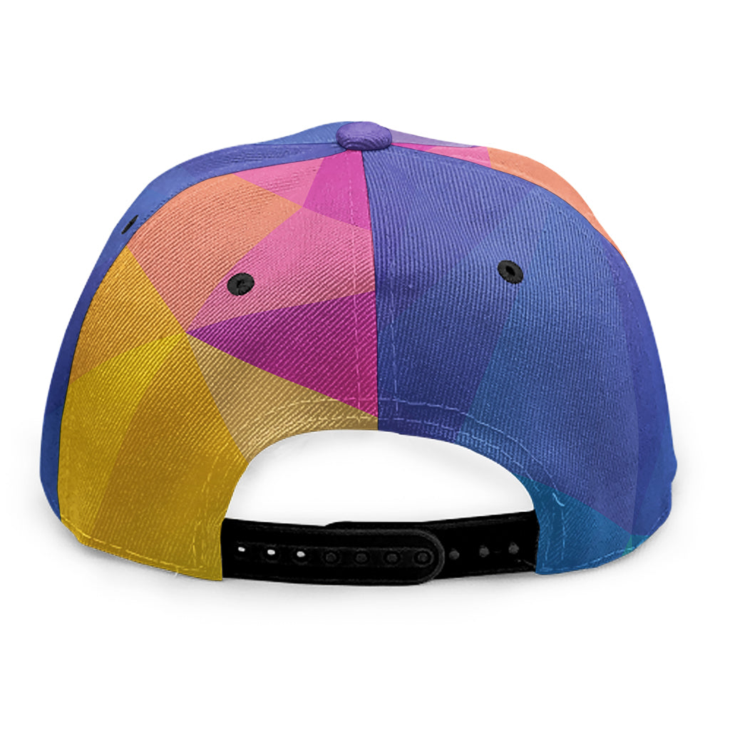 Colorful Polygonal Geometric Print Snapback Cap
