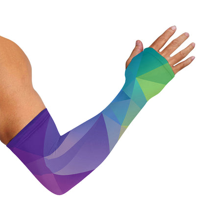 Colorful Polygonal Geometric Print Sun Protection Arm Sleeves