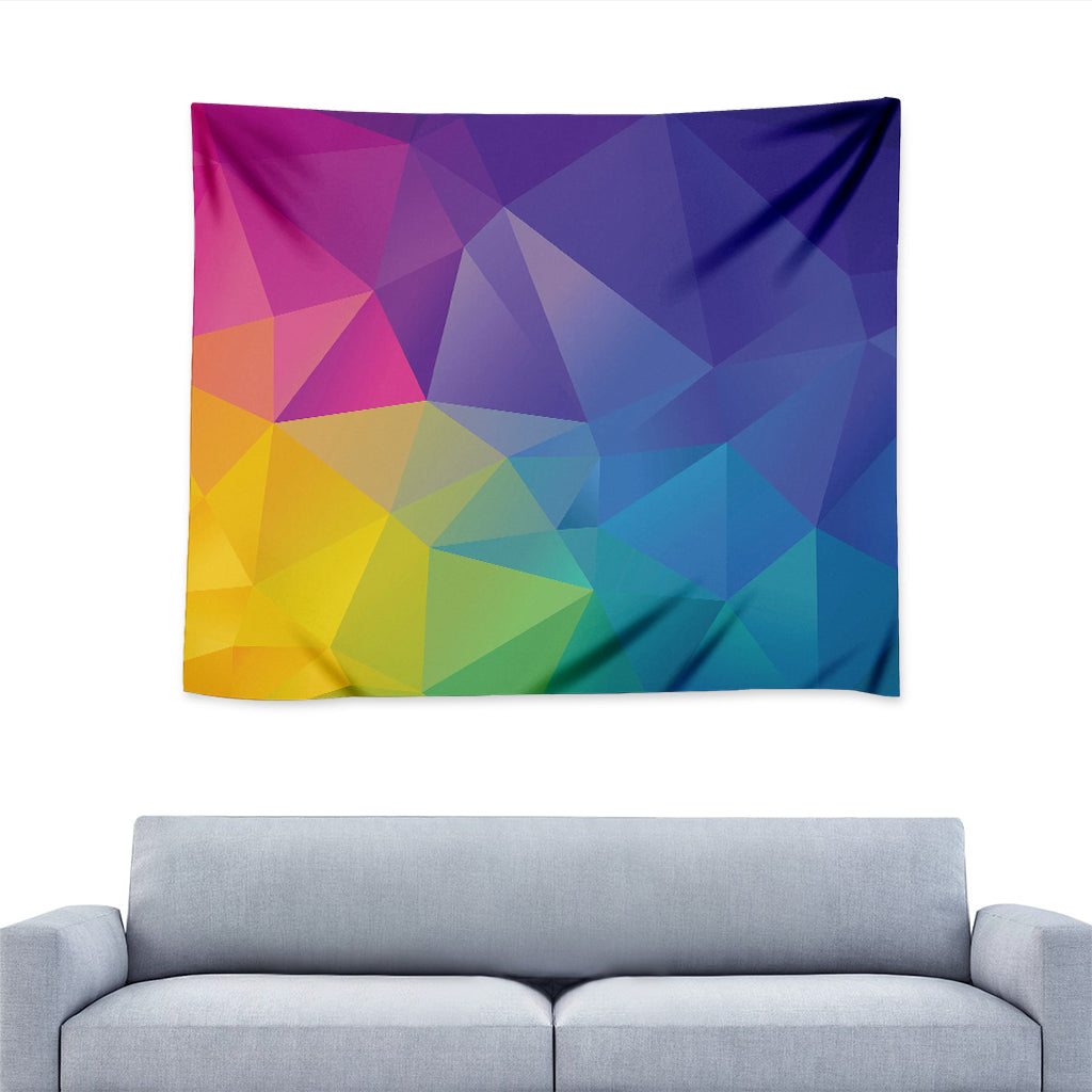 Colorful Polygonal Geometric Print Tapestry