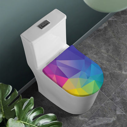 Colorful Polygonal Geometric Print Toilet Lid Cover
