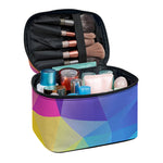 Colorful Polygonal Geometric Print Travel Makeup Bag
