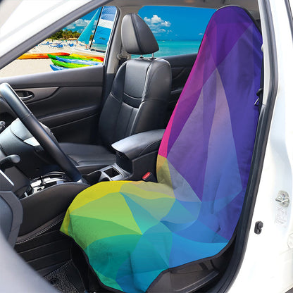 Colorful Polygonal Geometric Print Waterproof Car Seat Cover