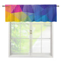 Colorful Polygonal Geometric Print Window Valance