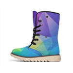 Colorful Polygonal Geometric Print Winter Boots