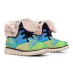 Colorful Polygonal Geometric Print Winter Boots