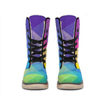 Colorful Polygonal Geometric Print Winter Boots