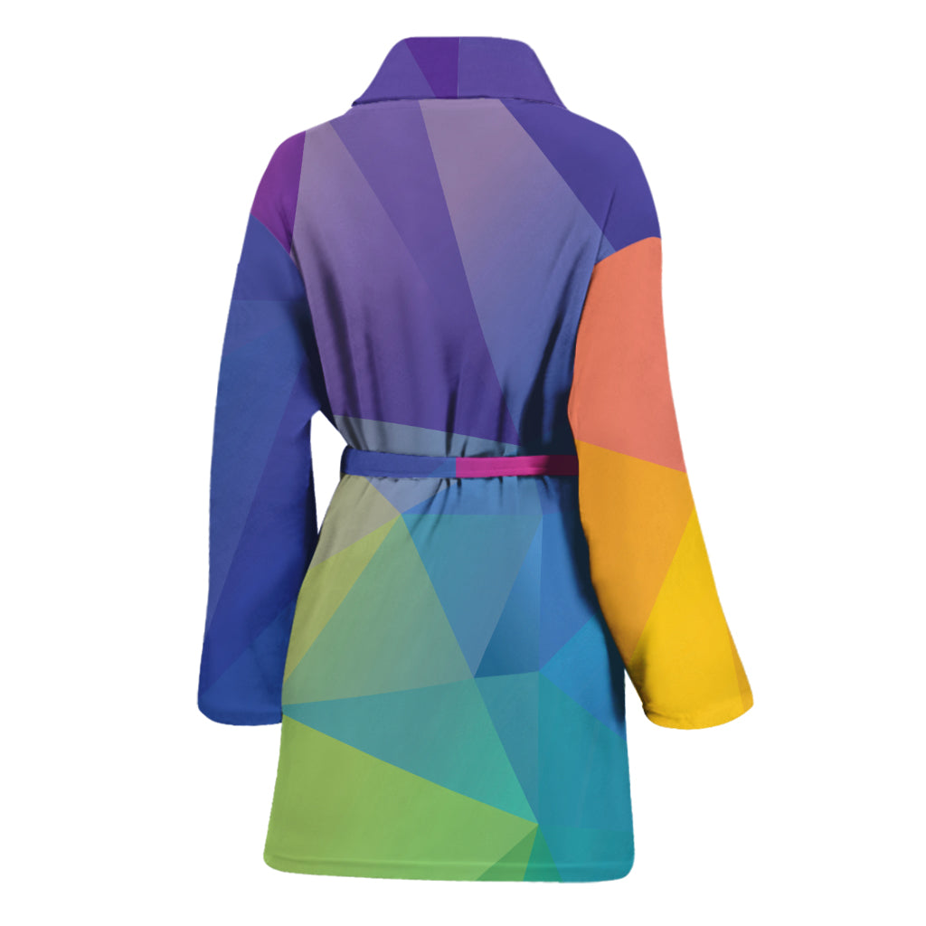 Colorful Polygonal Geometric Print Women's Bathrobe