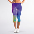 Colorful Polygonal Geometric Print Women's Capri Leggings