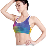 Colorful Polygonal Geometric Print Women's Sports Bra