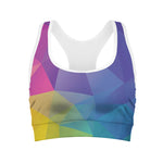 Colorful Polygonal Geometric Print Women's Sports Bra