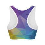 Colorful Polygonal Geometric Print Women's Sports Bra