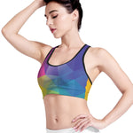 Colorful Polygonal Geometric Print Women's Sports Bra