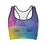 Colorful Polygonal Geometric Print Women's Sports Bra