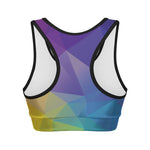 Colorful Polygonal Geometric Print Women's Sports Bra