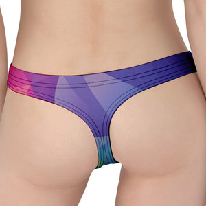 Colorful Polygonal Geometric Print Women's Thong