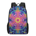 Colorful Psychedelic Kaleidoscope Print 17 Inch Backpack