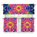 Colorful Psychedelic Kaleidoscope Print 3 Piece Kitchen Curtains