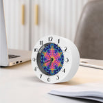 Colorful Psychedelic Kaleidoscope Print Alarm Clock