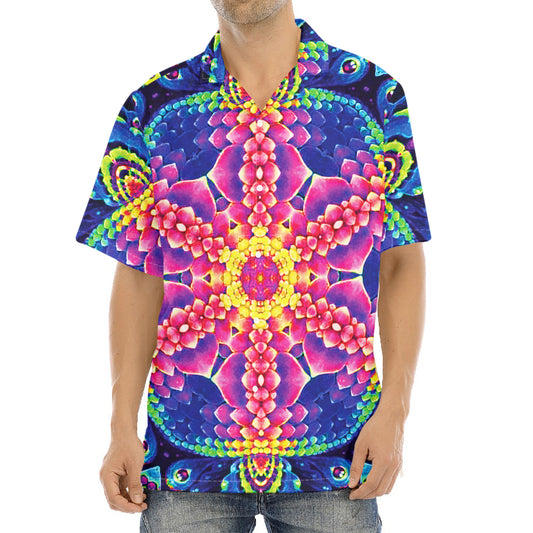 Colorful Psychedelic Kaleidoscope Print Aloha Shirt