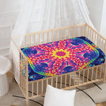 Colorful Psychedelic Kaleidoscope Print Baby Crib Sheet