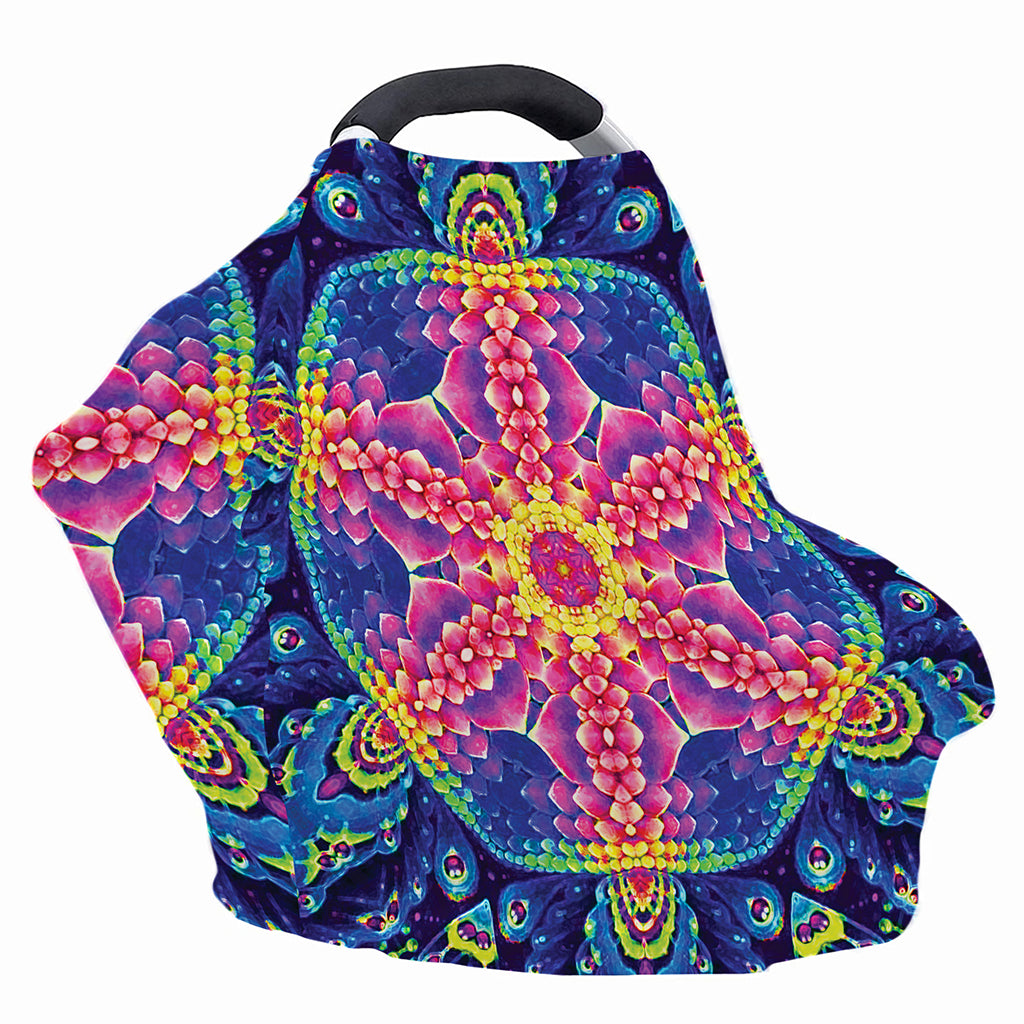 Colorful Psychedelic Kaleidoscope Print Baby Seat Cover