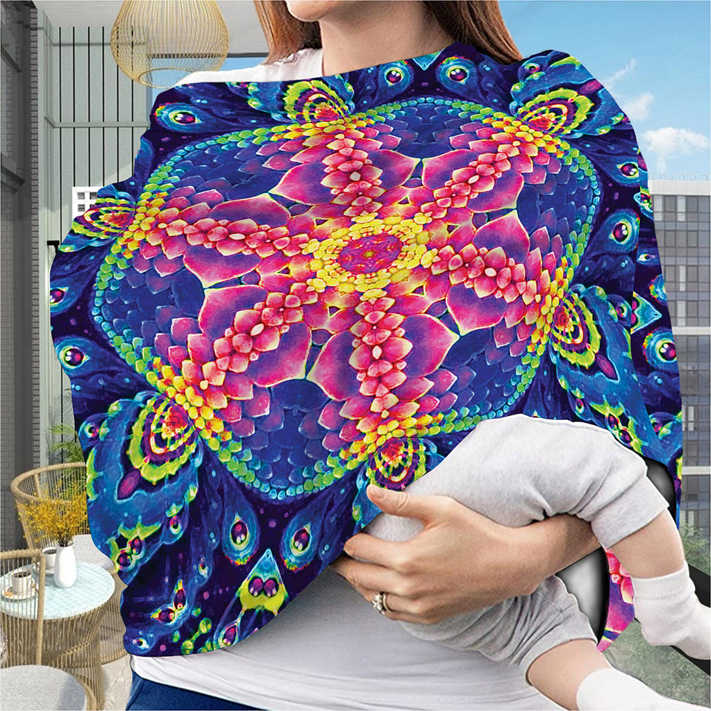 Colorful Psychedelic Kaleidoscope Print Baby Seat Cover