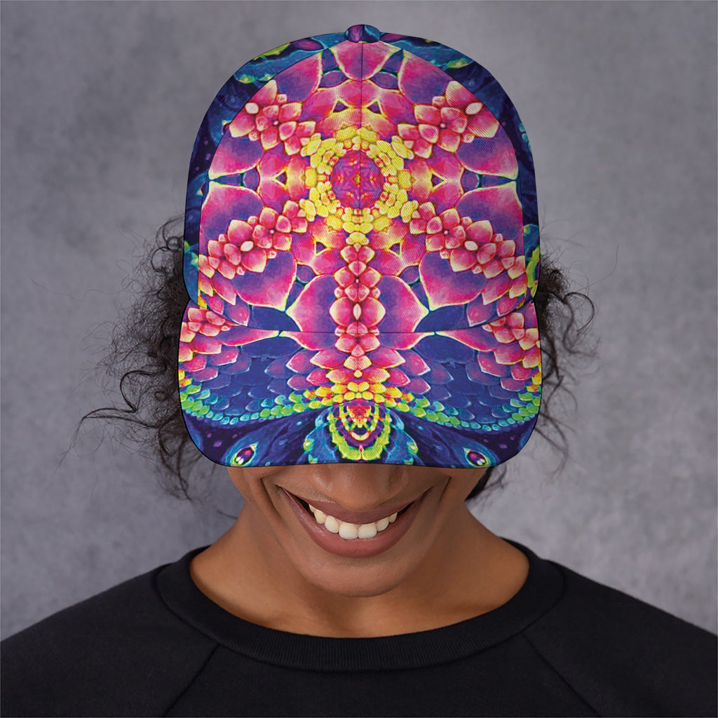 Colorful Psychedelic Kaleidoscope Print Baseball Cap