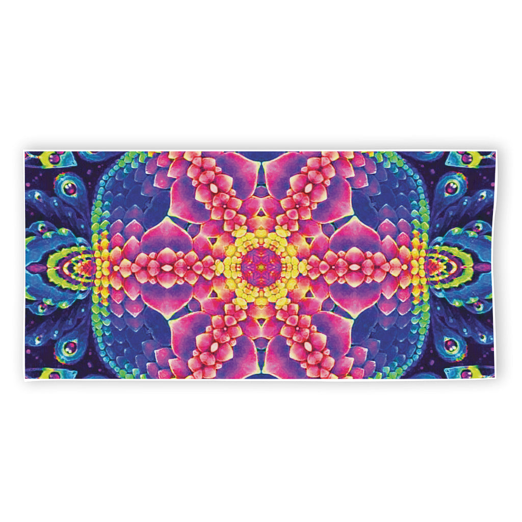 Colorful Psychedelic Kaleidoscope Print Beach Towel