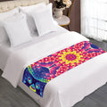 Colorful Psychedelic Kaleidoscope Print Bed Runner