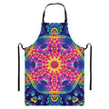Colorful Psychedelic Kaleidoscope Print Bib Apron With Pocket