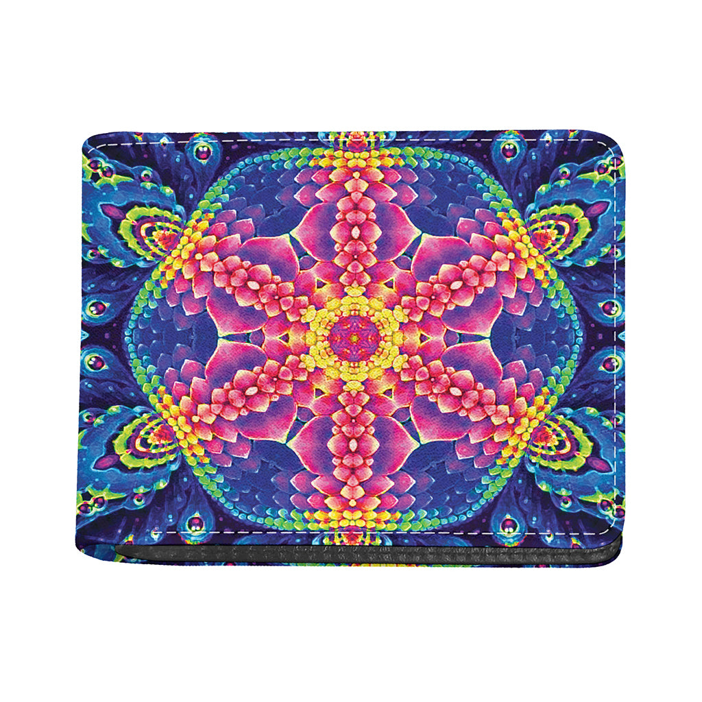 Colorful Psychedelic Kaleidoscope Print Bifold Wallet