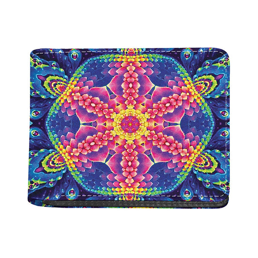 Colorful Psychedelic Kaleidoscope Print Bifold Wallet