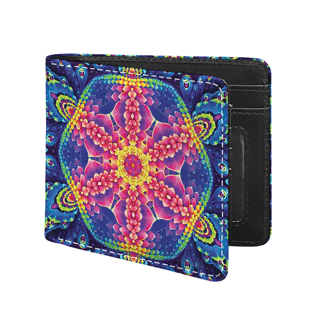 Colorful Psychedelic Kaleidoscope Print Bifold Wallet