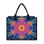 Colorful Psychedelic Kaleidoscope Print Canvas Tote Bag