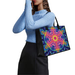 Colorful Psychedelic Kaleidoscope Print Canvas Tote Bag
