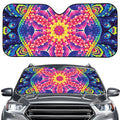 Colorful Psychedelic Kaleidoscope Print Car Windshield Sun Shade