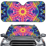 Colorful Psychedelic Kaleidoscope Print Car Windshield Sun Shade