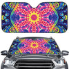 Colorful Psychedelic Kaleidoscope Print Car Windshield Sun Shade