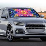 Colorful Psychedelic Kaleidoscope Print Car Windshield Sun Shade