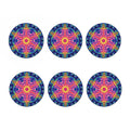 Colorful Psychedelic Kaleidoscope Print Coaster Set