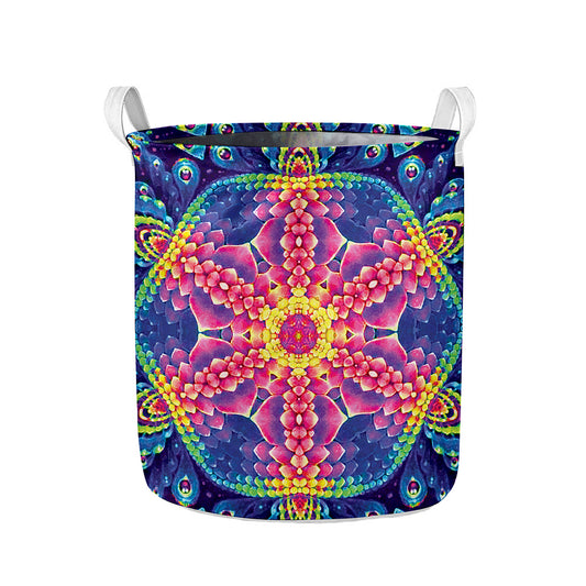 Colorful Psychedelic Kaleidoscope Print Collapsible Laundry Basket
