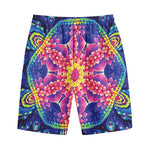 Colorful Psychedelic Kaleidoscope Print Cotton Shorts