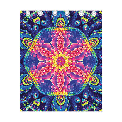Colorful Psychedelic Kaleidoscope Print Curtain
