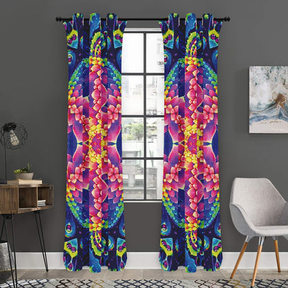 Colorful Psychedelic Kaleidoscope Print Curtain