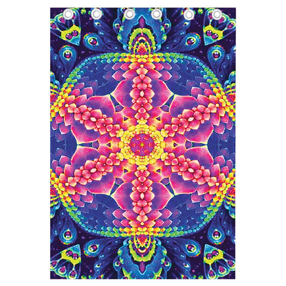 Colorful Psychedelic Kaleidoscope Print Curtain