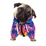 Colorful Psychedelic Kaleidoscope Print Dog Zip Up Hoodie