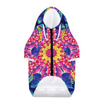 Colorful Psychedelic Kaleidoscope Print Dog Zip Up Hoodie