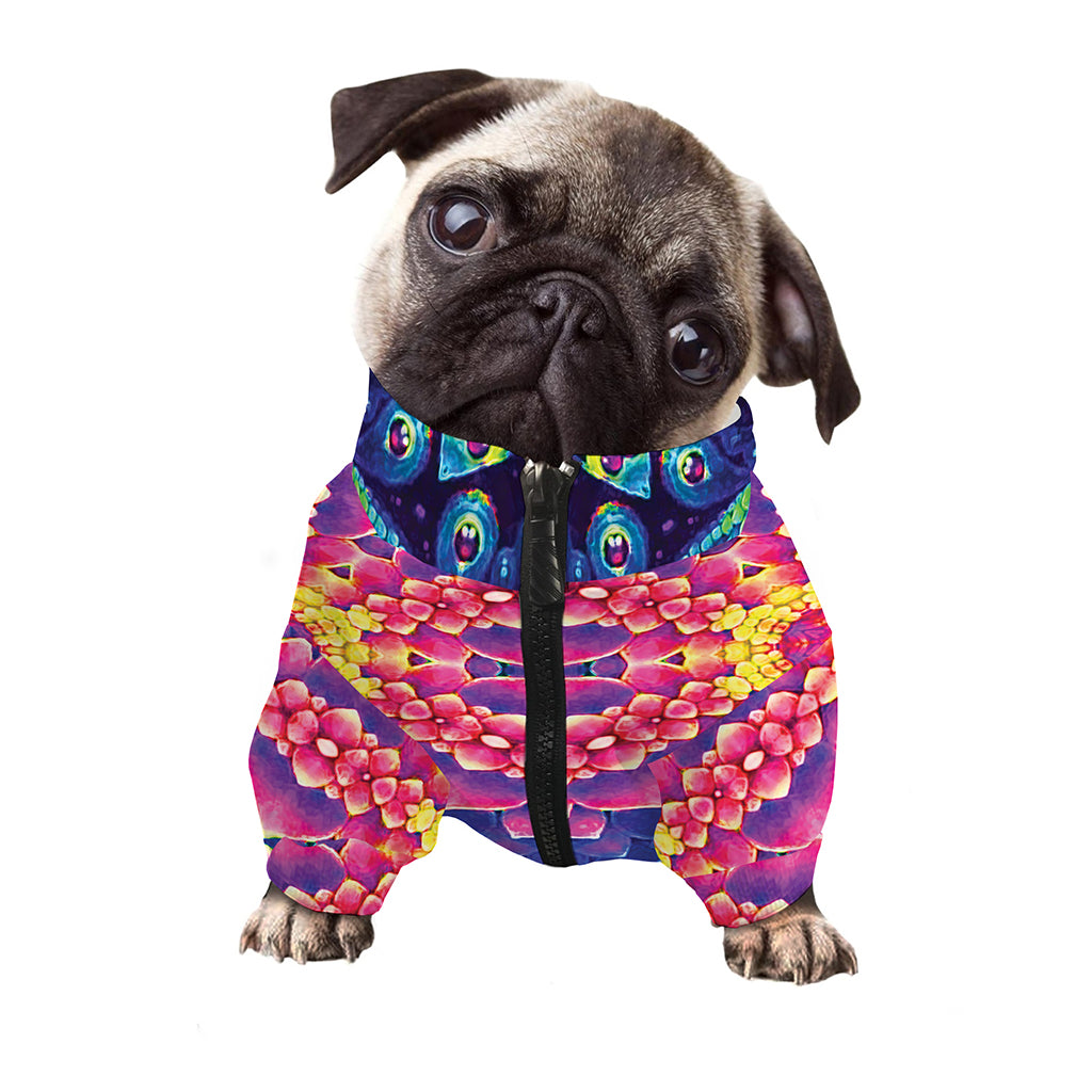 Colorful Psychedelic Kaleidoscope Print Dog Zip Up Jacket
