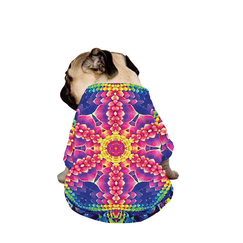Colorful Psychedelic Kaleidoscope Print Dog Zip Up Jacket