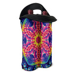 Colorful Psychedelic Kaleidoscope Print Double Neoprene Wine Tote